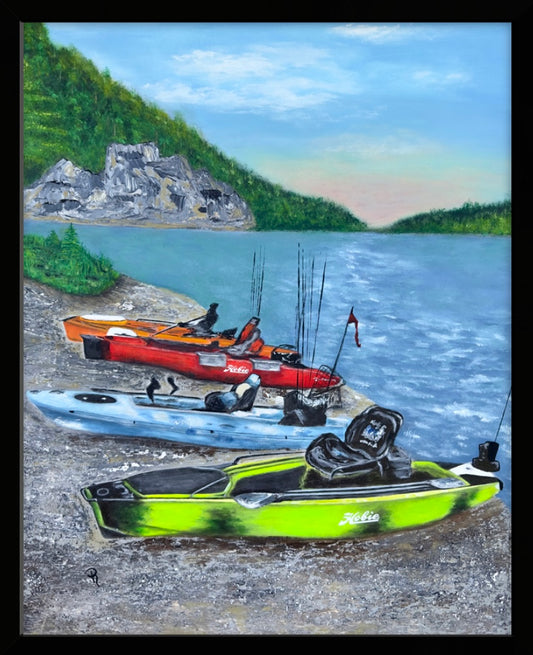 Kegling On The Coosa Art Print - 16x20 Framed