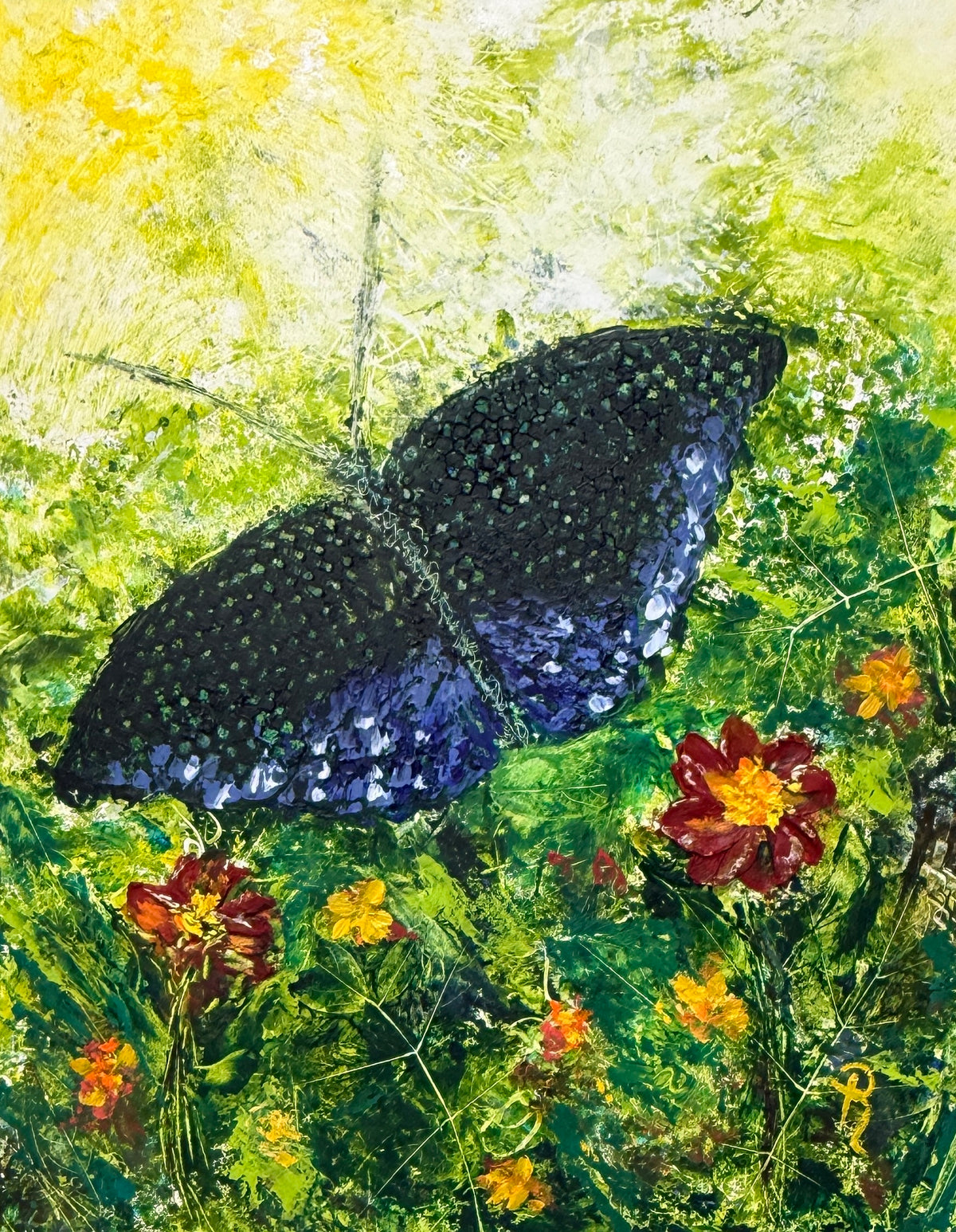 Flutterby Butterfly Oil Painting