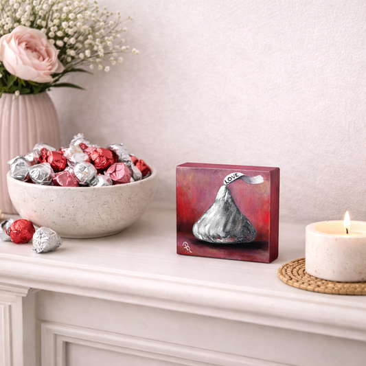 A Kiss of Love Acrylic Painting