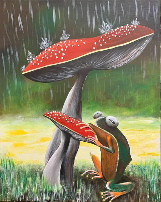Raindrops Keep Falling Art Print on Cradled Wood Panel