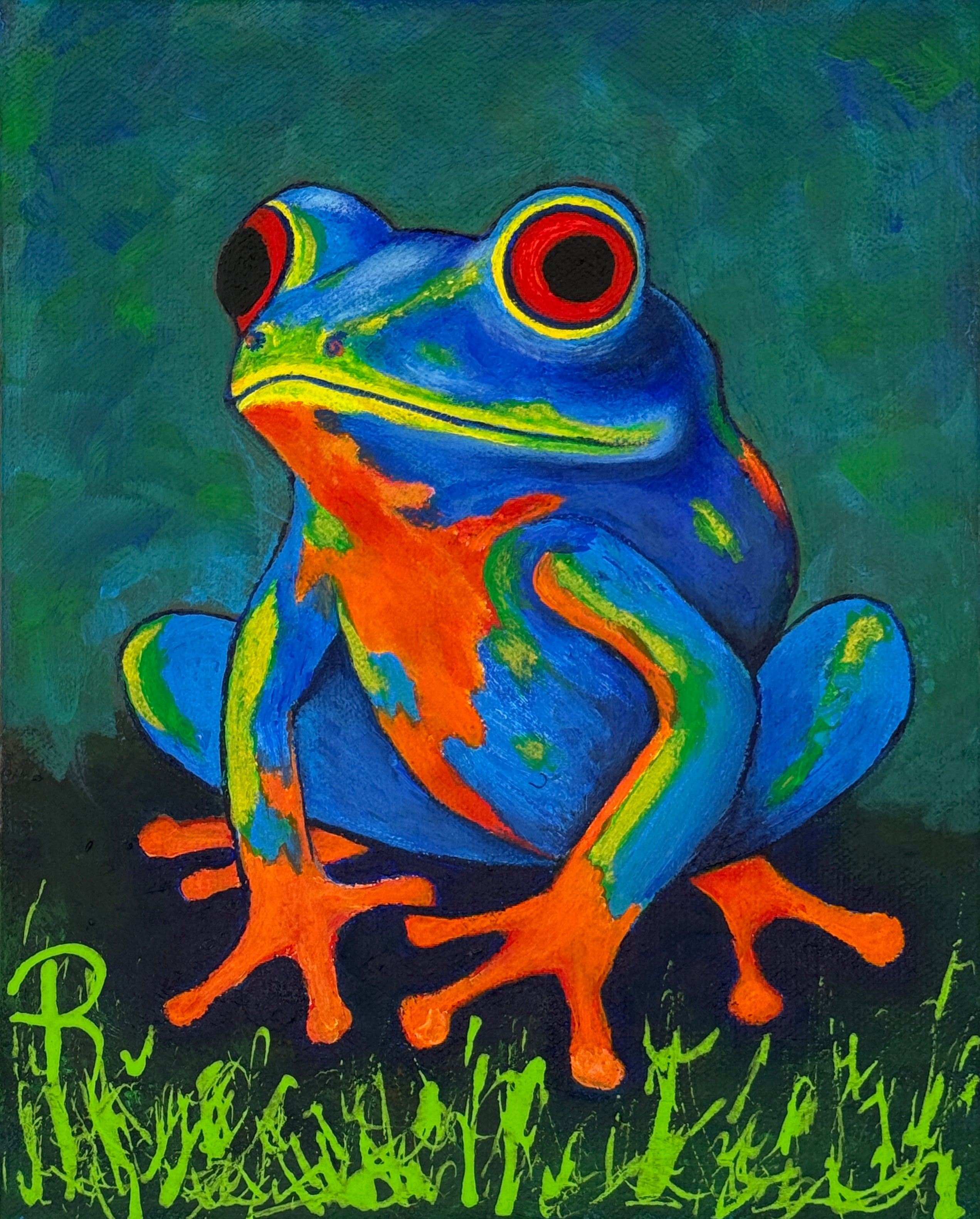 Abstract Frog Painting Colorful Frog Artwork Toad Frog Art Donna Abstract Frog Painting Colorful Frog Artwork Toad Frog Art Donna