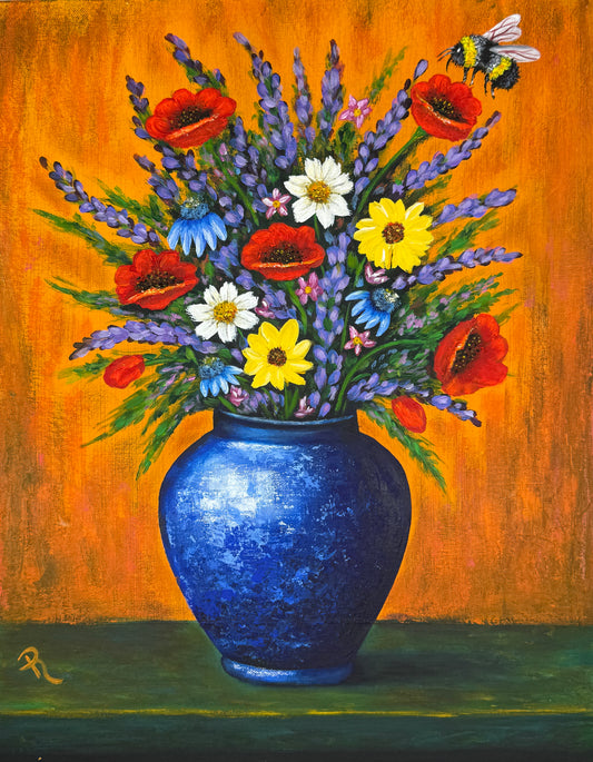 L'été en Vase (Summer in a Vase) Acrylic Painting