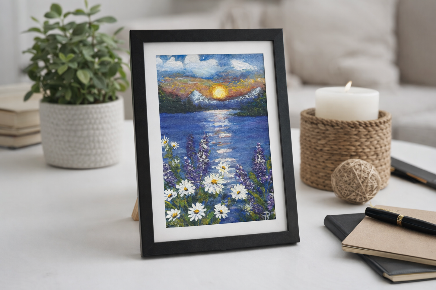 Stillness in Blue Acrylic Painting