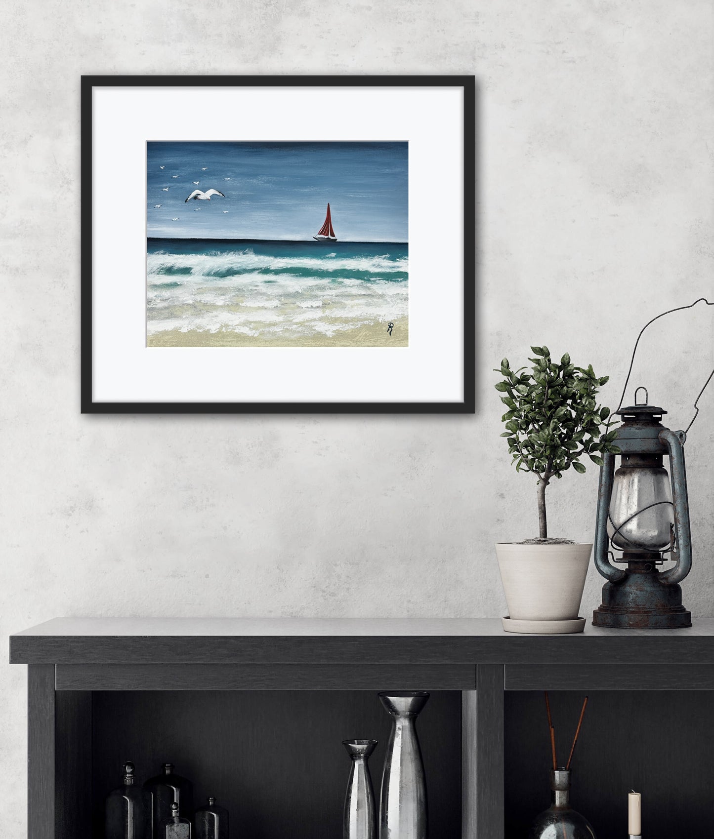 Sailboat Vista Acrylic Painting