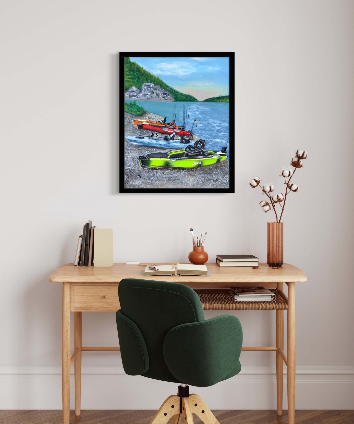 Kegling On The Coosa Art Print - 16x20 Framed