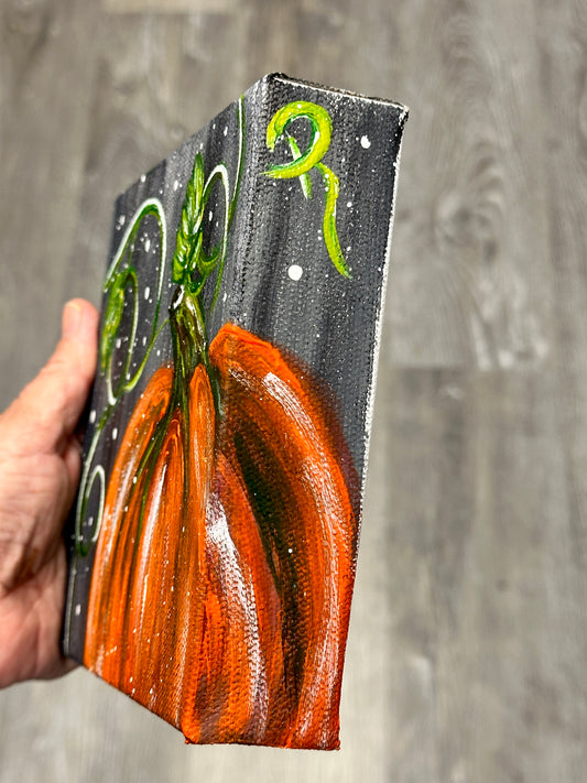 Harvest Charm Pumpkin Acrylic Painting