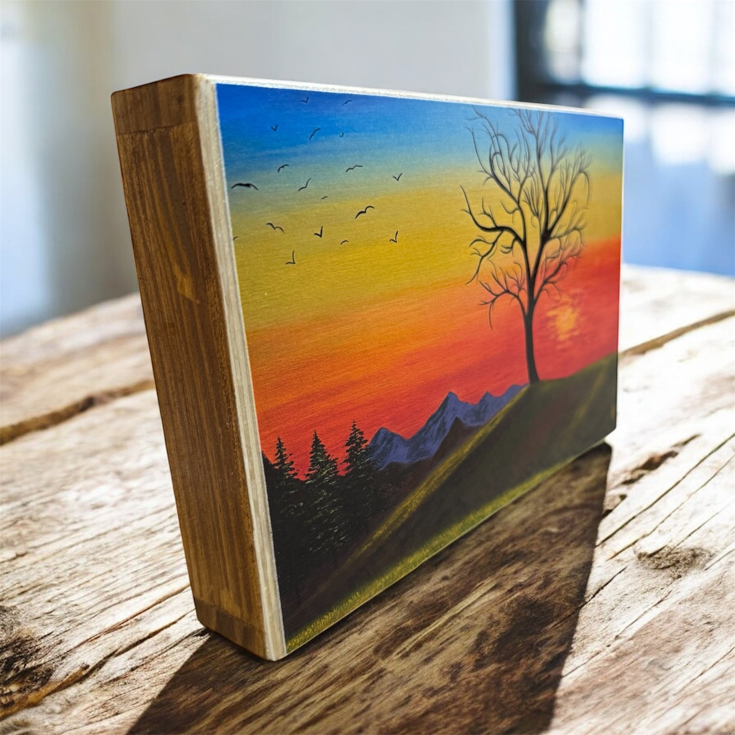 Sunset Solitude Art Print on Cradled Wood Panel