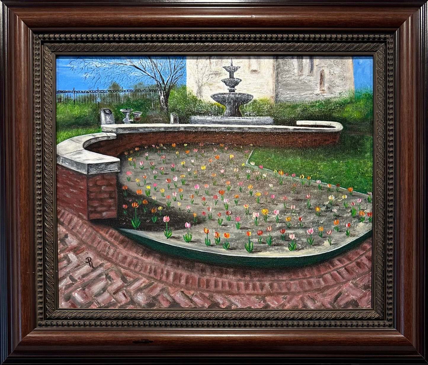 The Musgrove Fountain in Prattville, Alabama Acrylic Painting