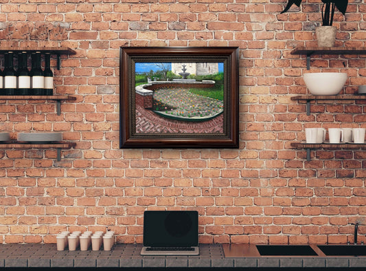 The Musgrove Fountain in Prattville, Alabama Acrylic Painting