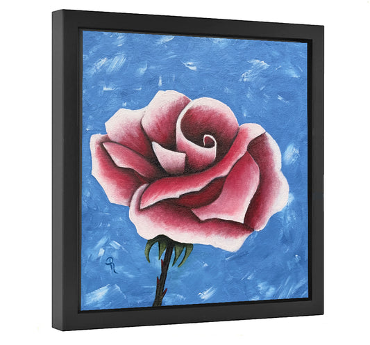 Strawberry Sundae Rose Flower Acrylic Painting