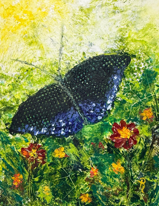 Flutterby Butterfly Oil Painting