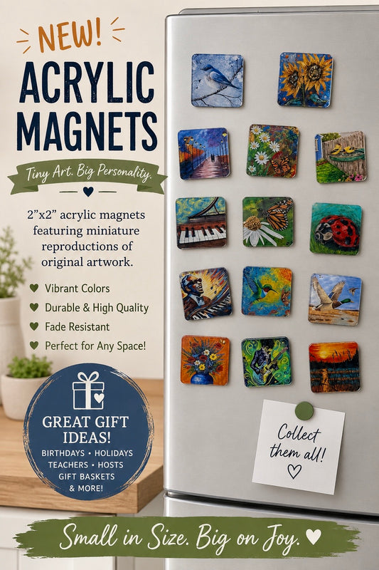 Mini 2x2 Acrylic Art Magnets - Set of 4
