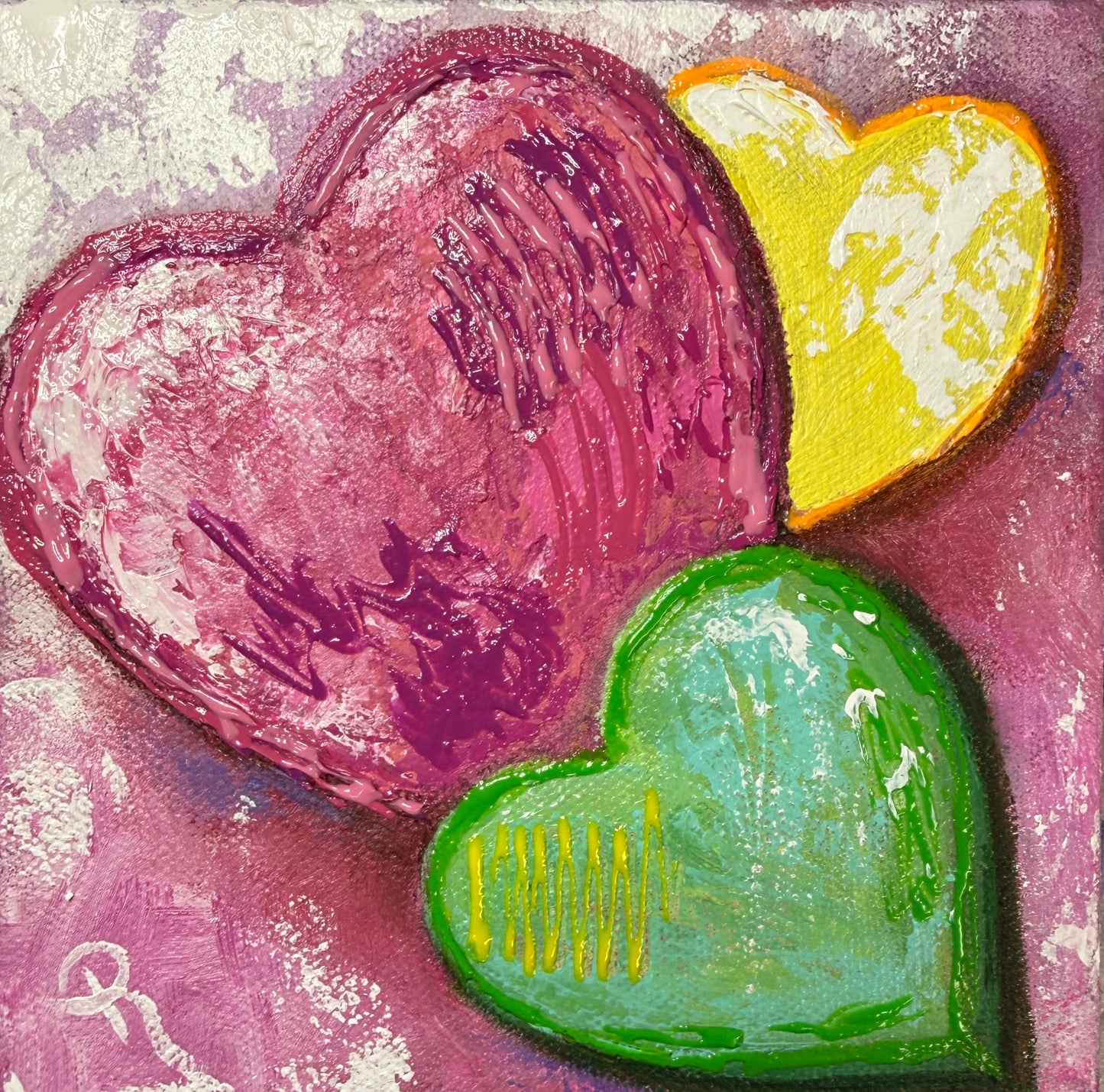 Painted Hearts Acrylic Painting