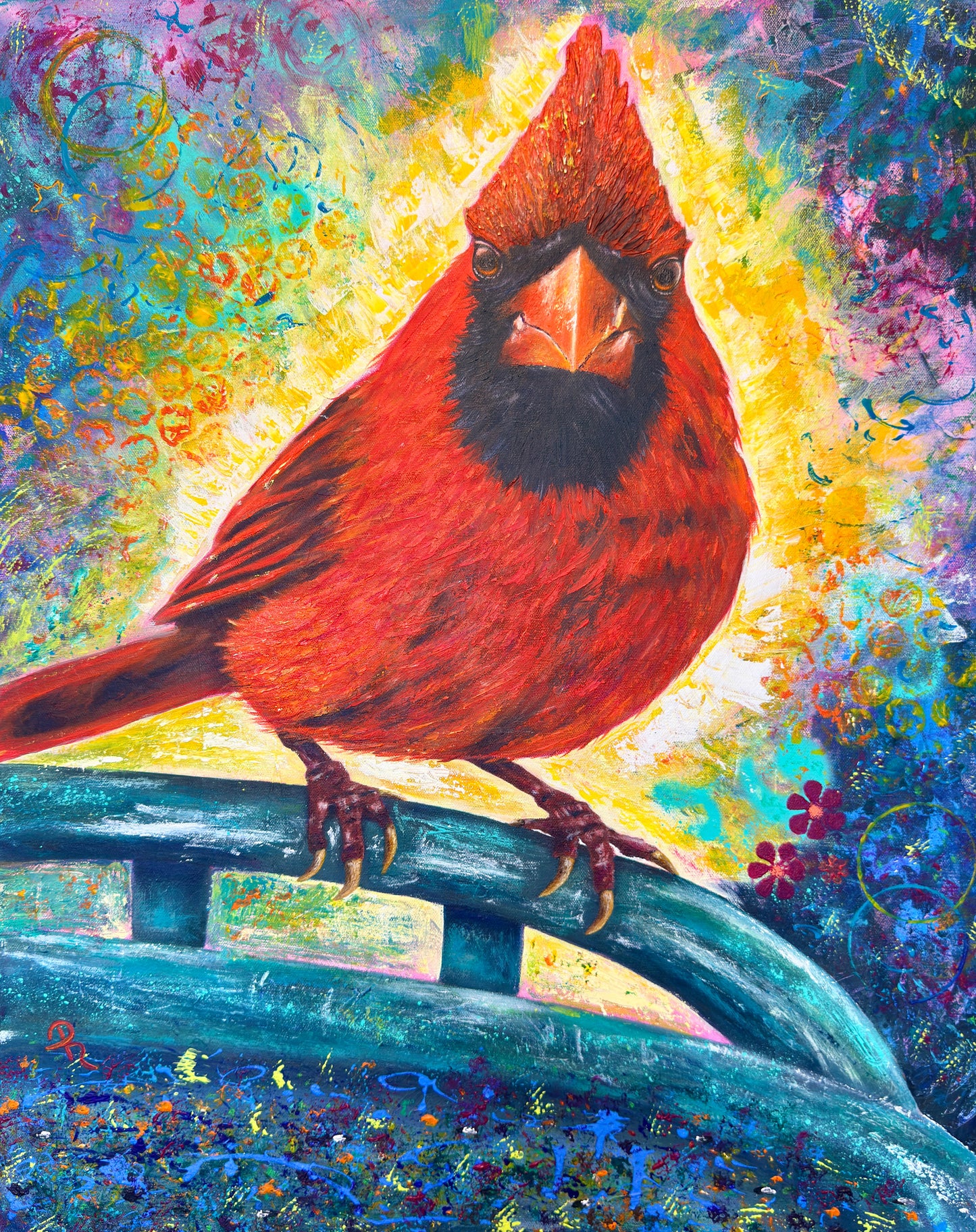 Red Birds Rule Acrylic Painting