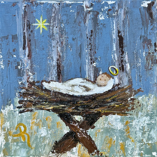 Away in a Manger Acrylic Painting