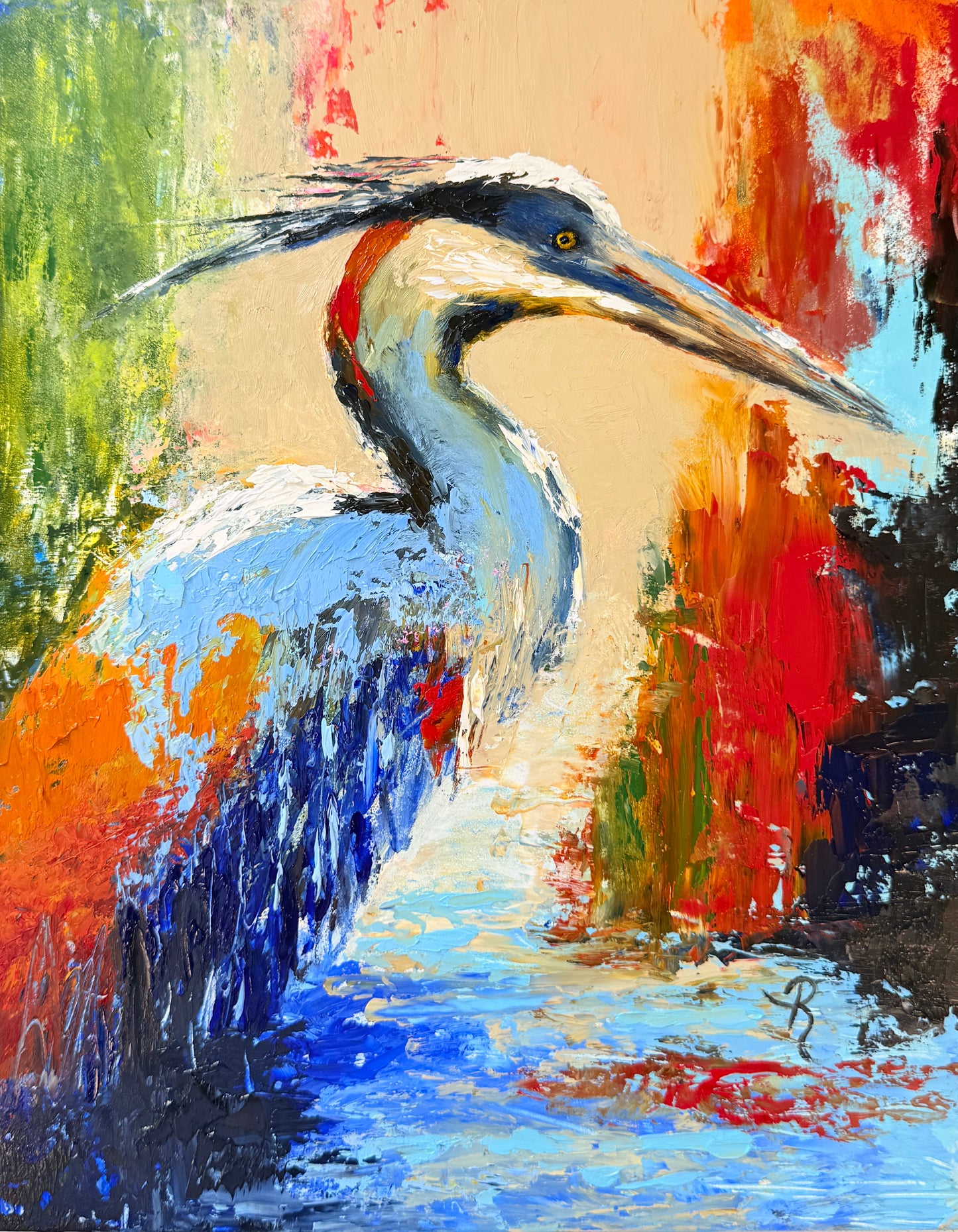Heron Unbound Oil Painting