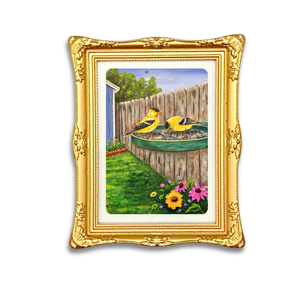 Mini Gold Framed Art Print Magnets