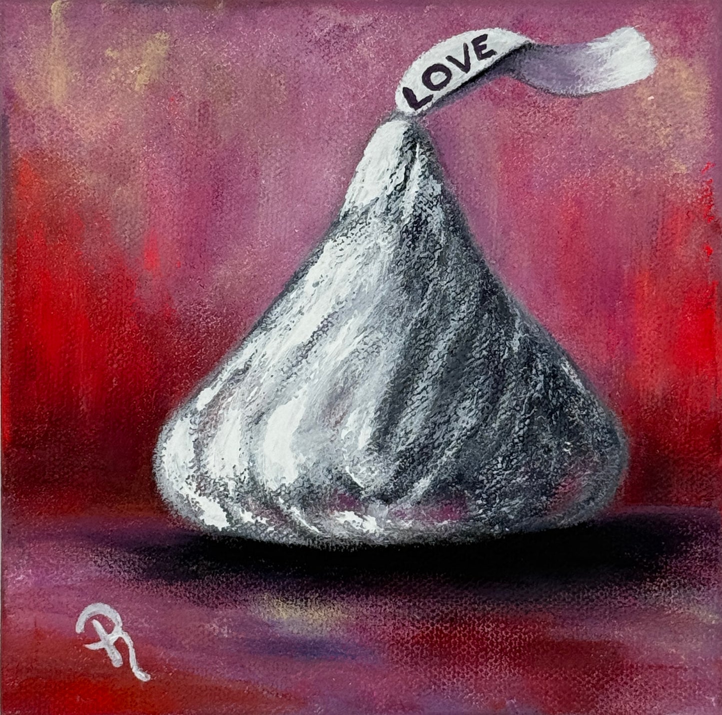 A Kiss of Love Acrylic Painting