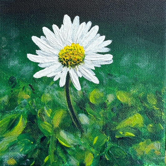 Simple Daisy Acrylic Painting