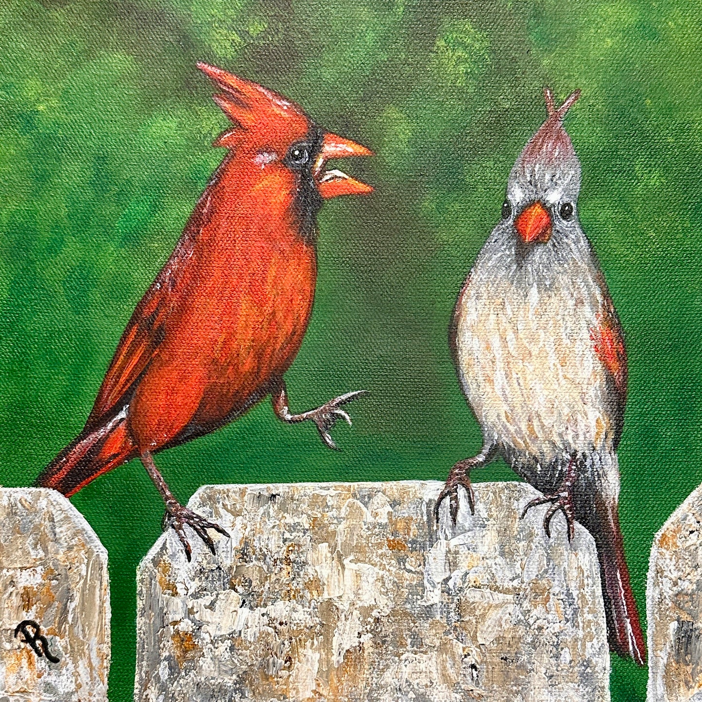 Fence Fuss Acrylic Painting