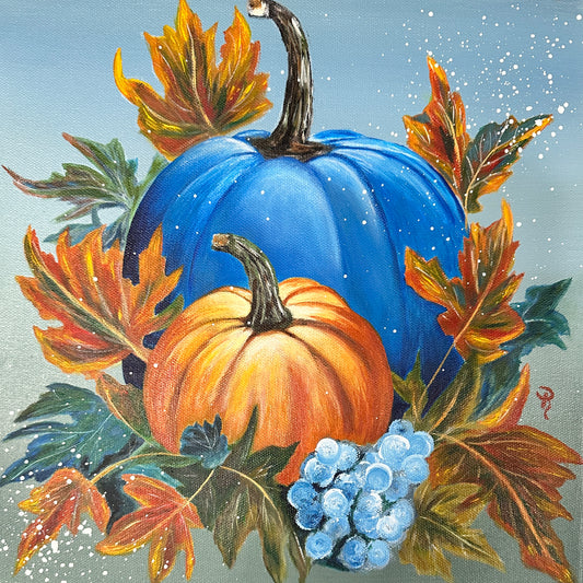 Pumpkin Bliss Acrylic Painting