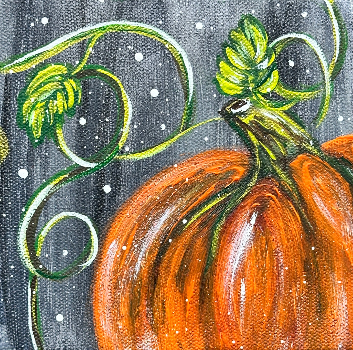 Harvest Charm Pumpkin Acrylic Painting