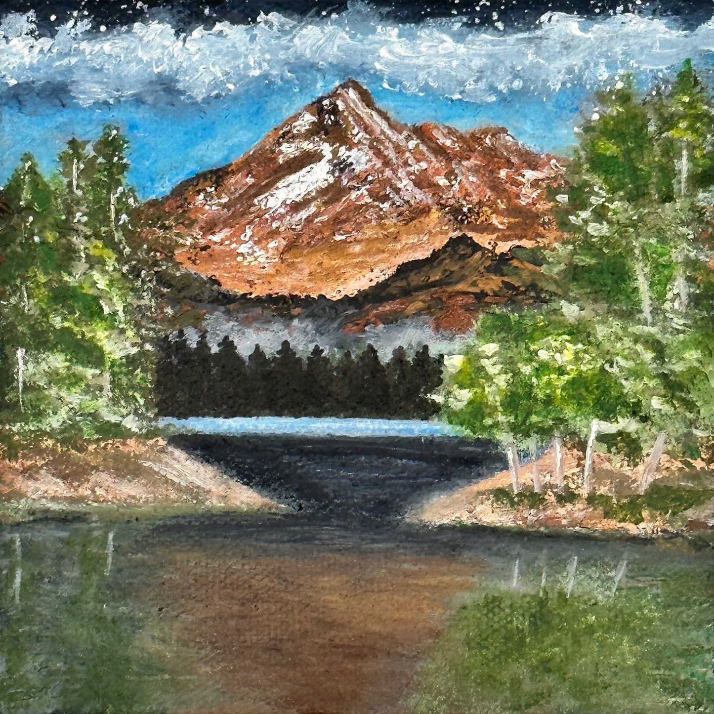 Mountain Reflection Acrylic Painting