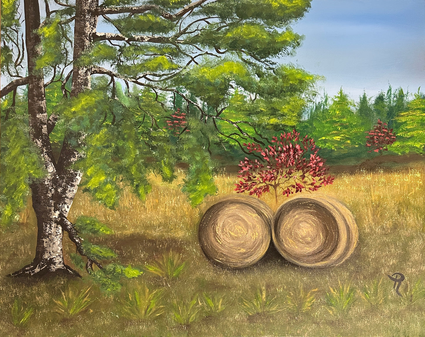 Bales and Blades Oil Painting