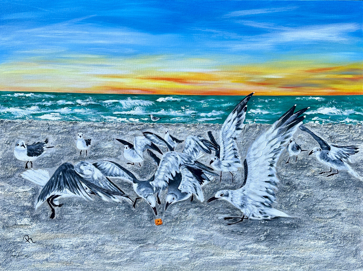 Cheez-It: Seagulls Acrylic Painting