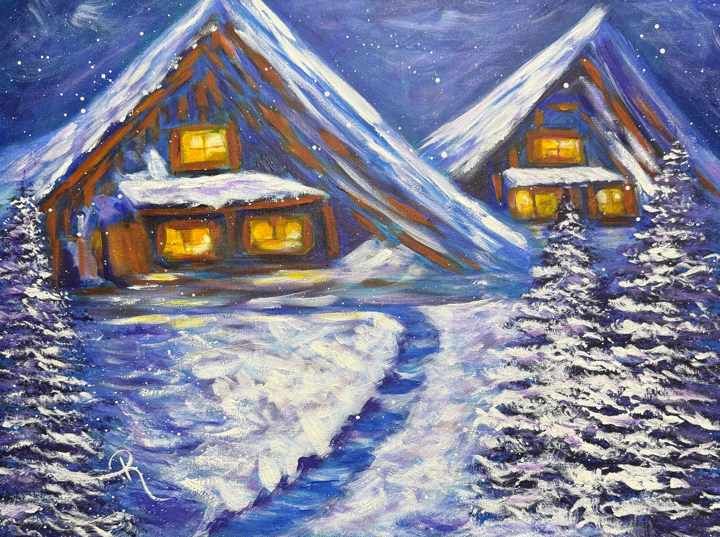 Where the Lights Lead Acrylic Painting