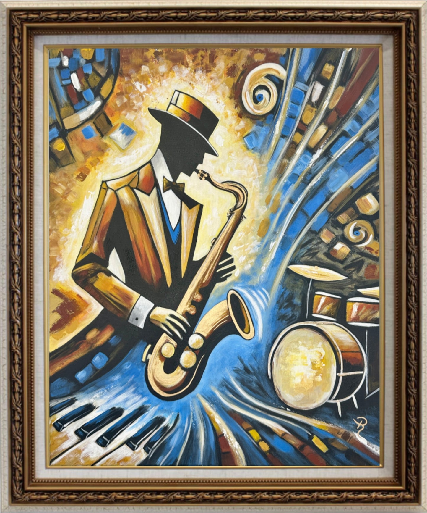 Bootleg Blues Acrylic Painting