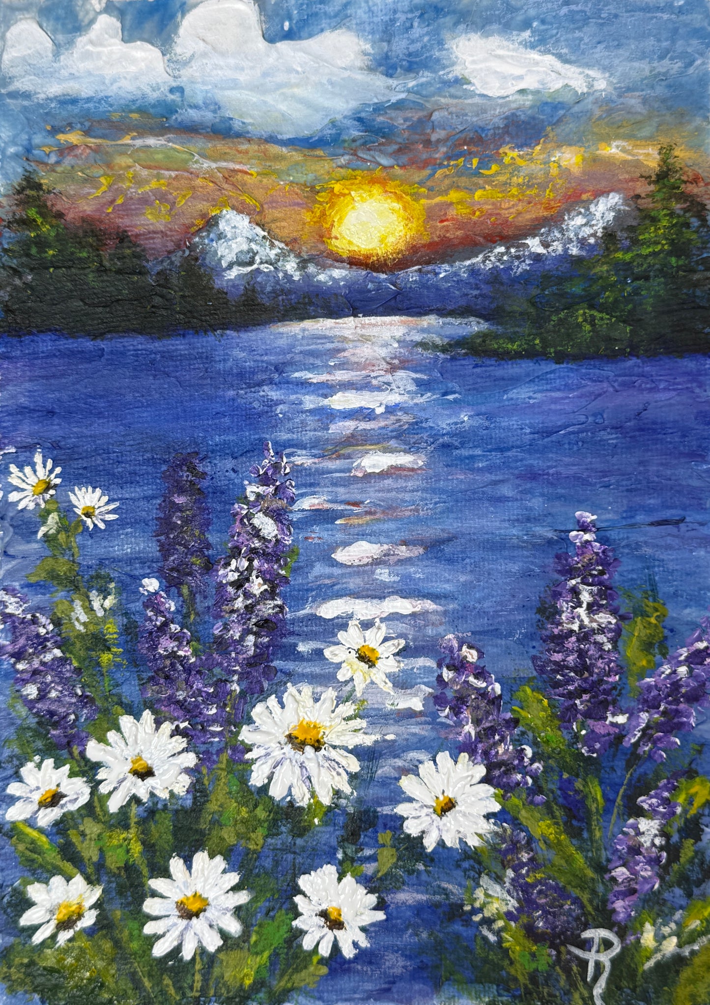 Stillness in Blue Acrylic Painting