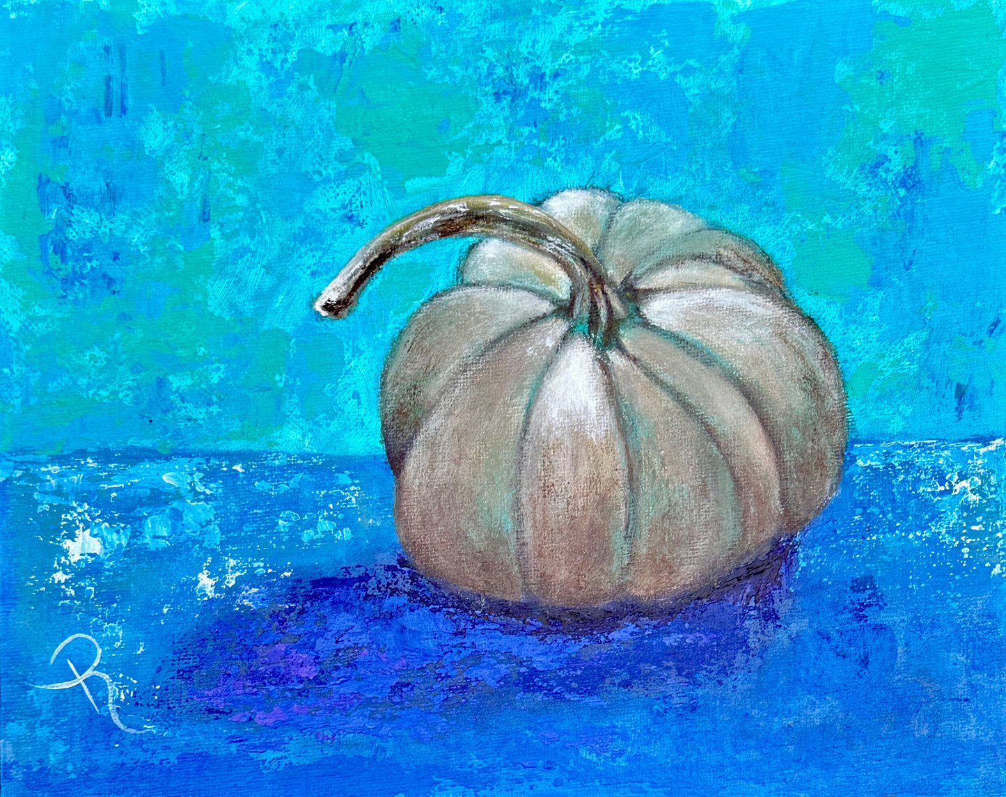 Lonely Pumpkin Acrylic Painting