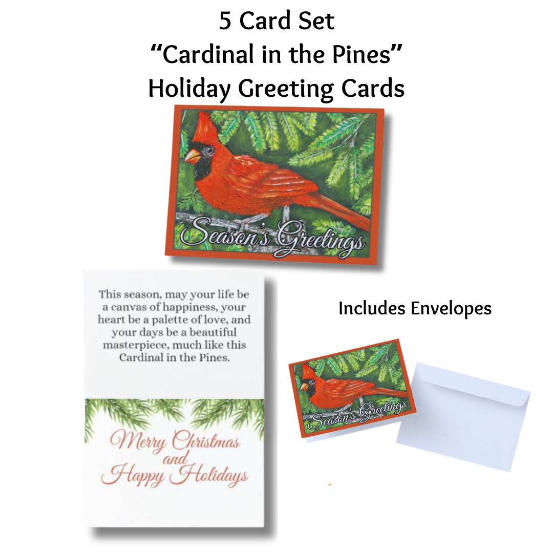 Fine Art Holiday Greeting Cards - Set of 5