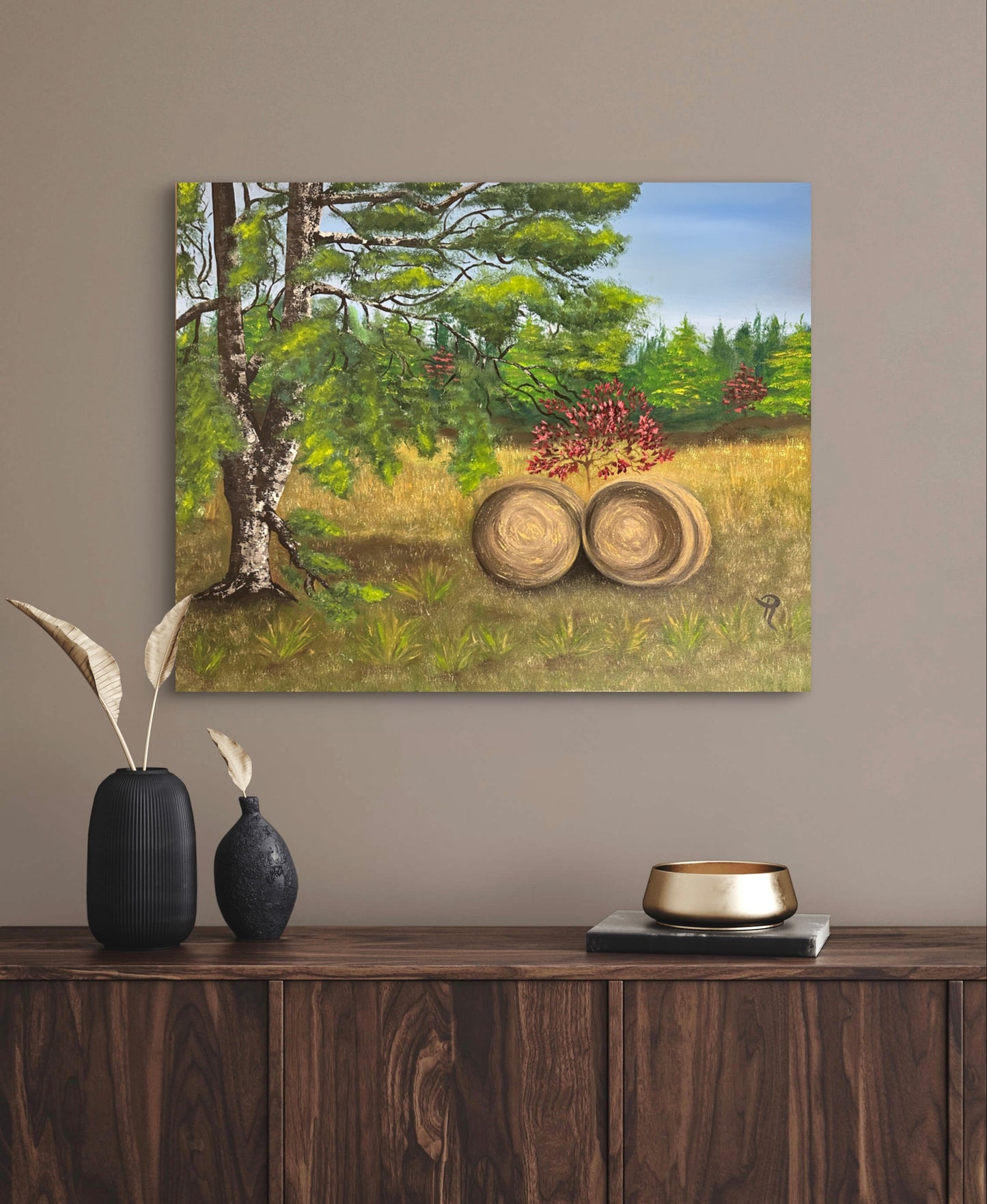 Bales and Blades Oil Painting