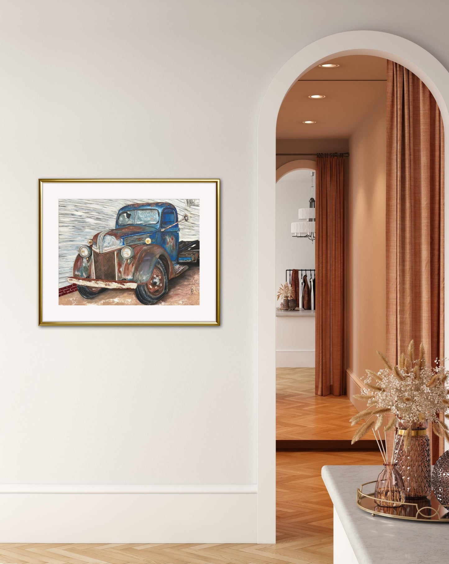 The Old Ford Truck on Highway 96 Acrylic Painting