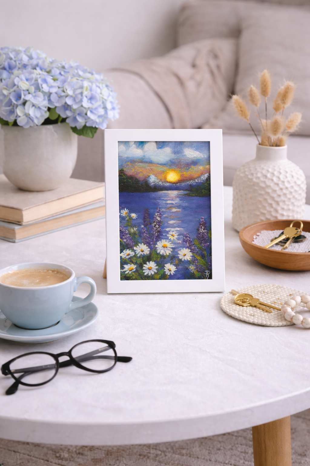 Stillness in Blue Acrylic Painting