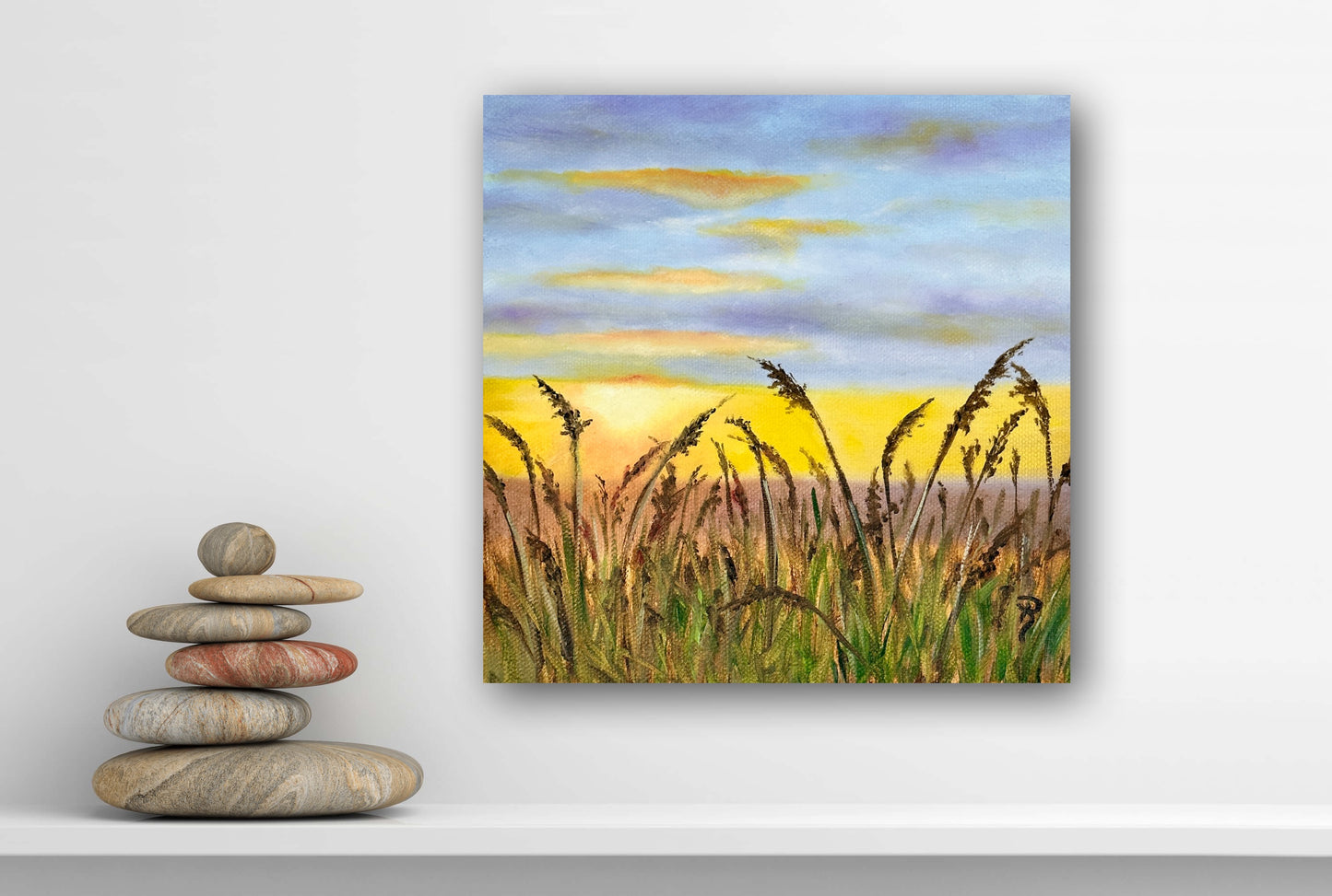 Sunset Fields Oil Painting