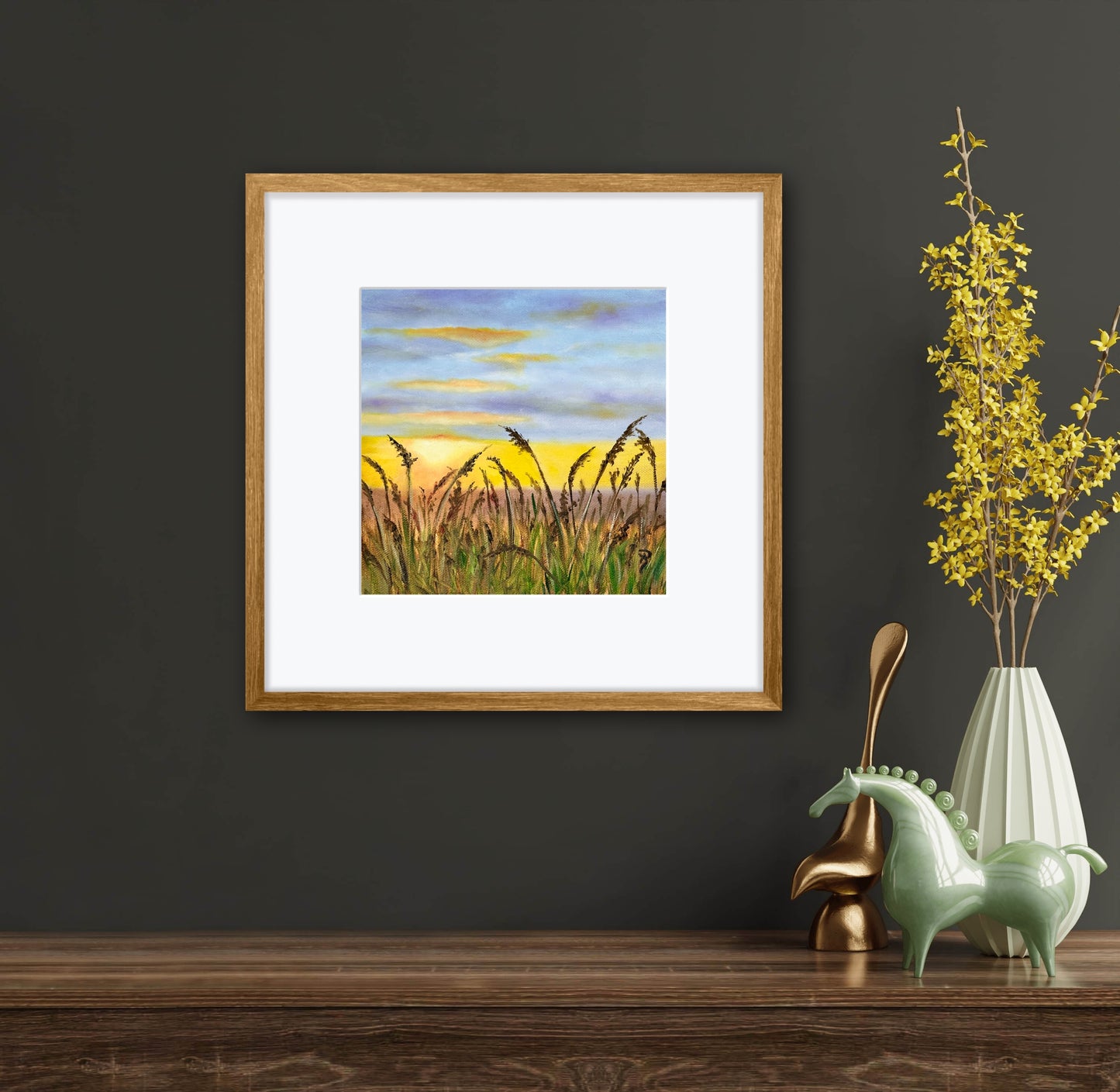 Sunset Fields Oil Painting