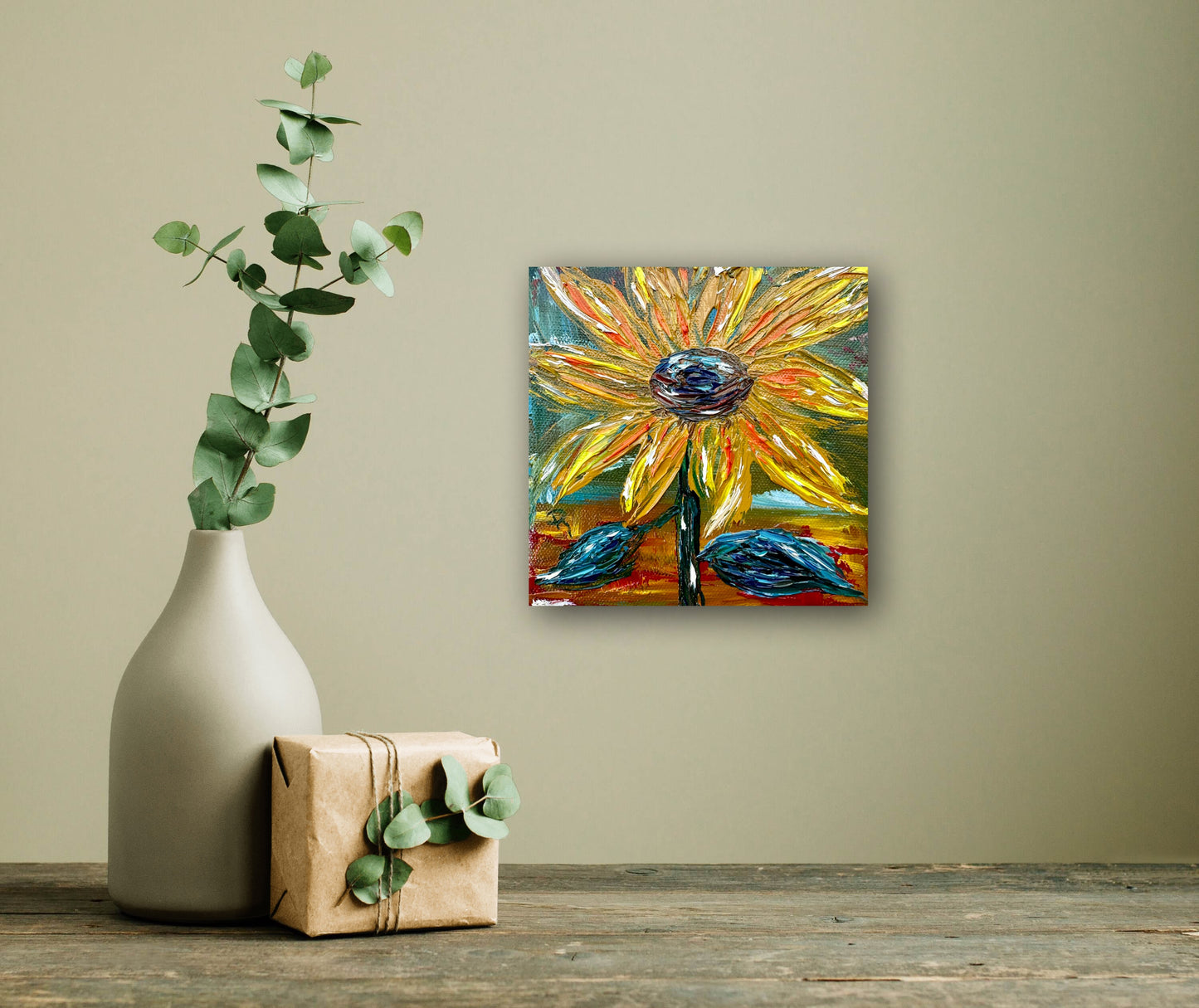 Solitude Sunflower Abstract Oil Painting