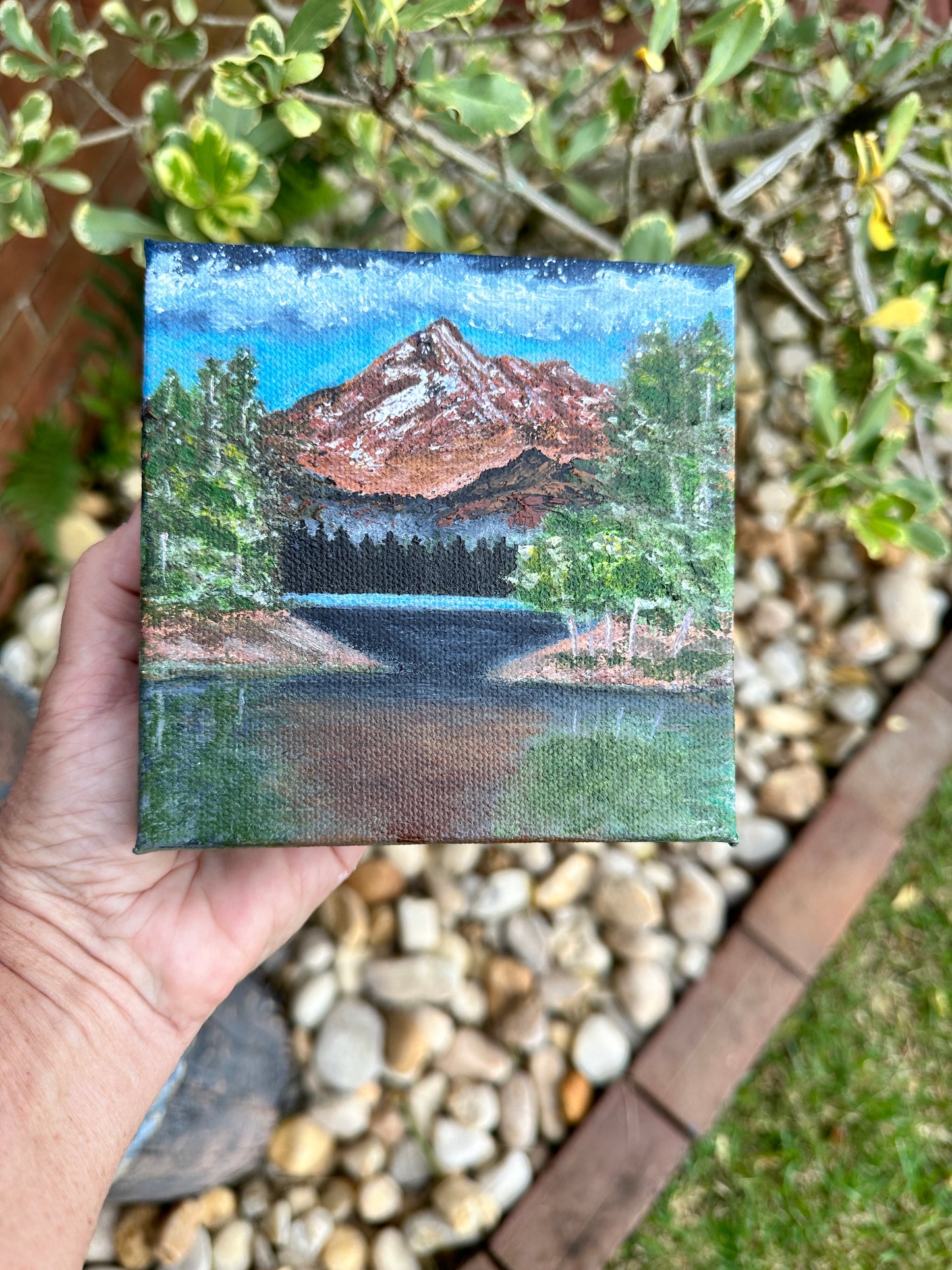 Mountain Reflection Acrylic Painting