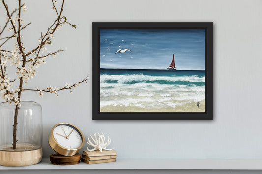 Sailboat Vista Acrylic Painting