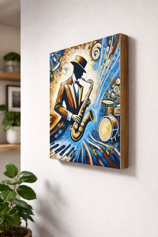 Bootleg Blues Art Print on Cradled Wood Panel