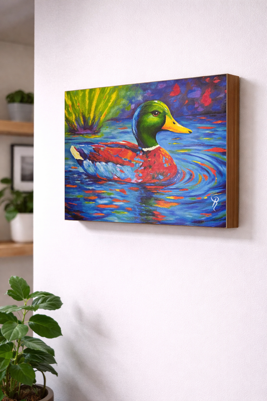 Color Me Quackers Art Print on Cradled Wood Panel