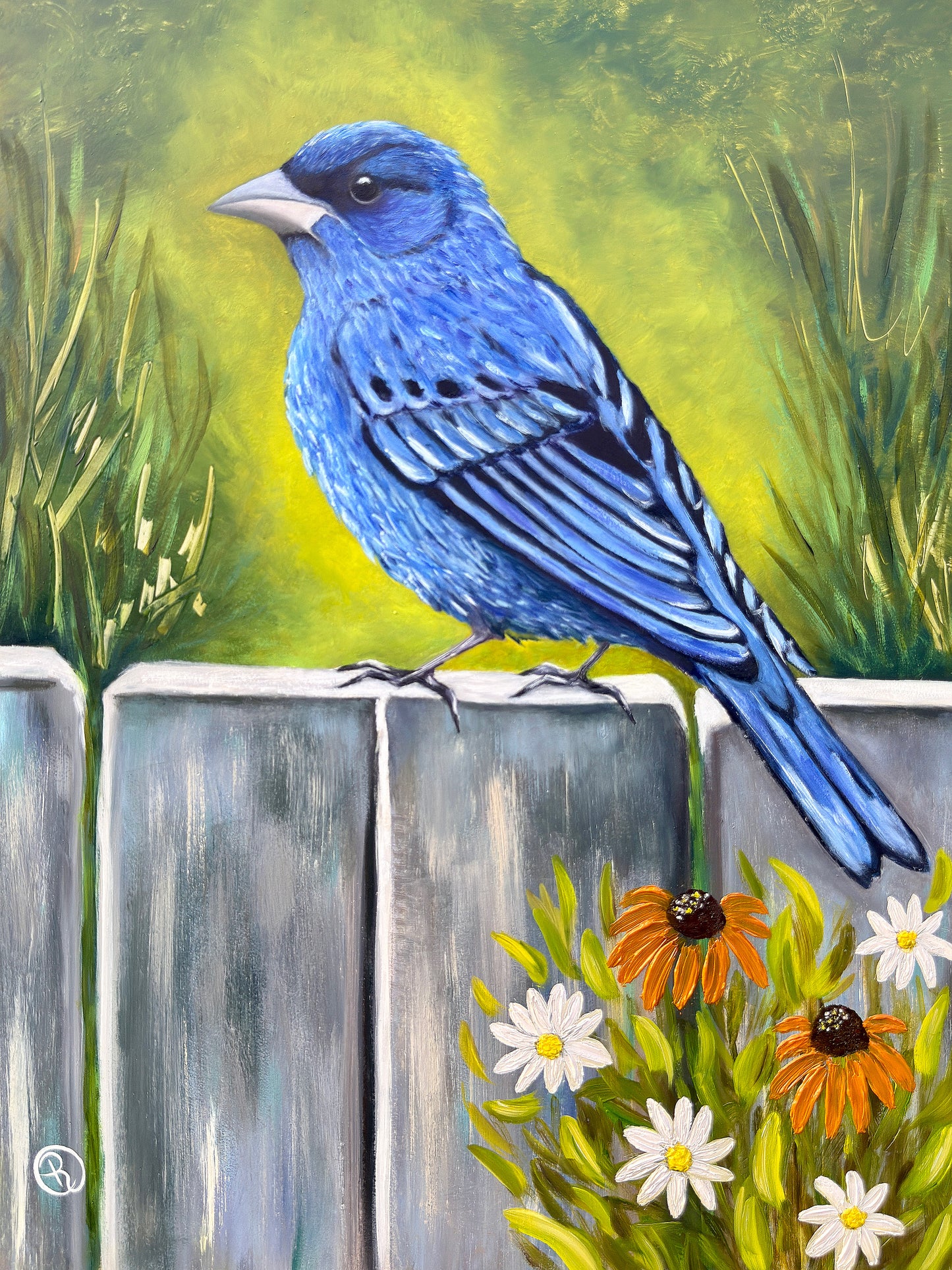 Indigo Charm Oil Painting