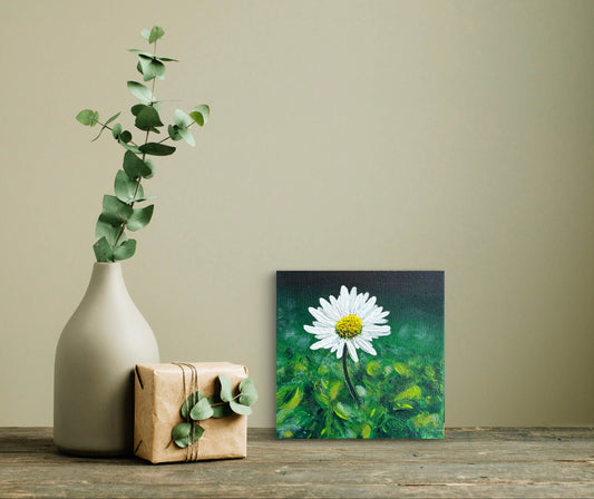 Simple Daisy Acrylic Painting