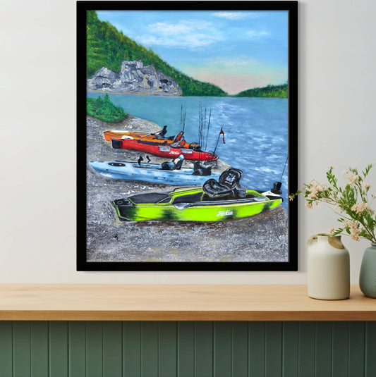 Kegling On The Coosa Art Print - 16x20 Framed