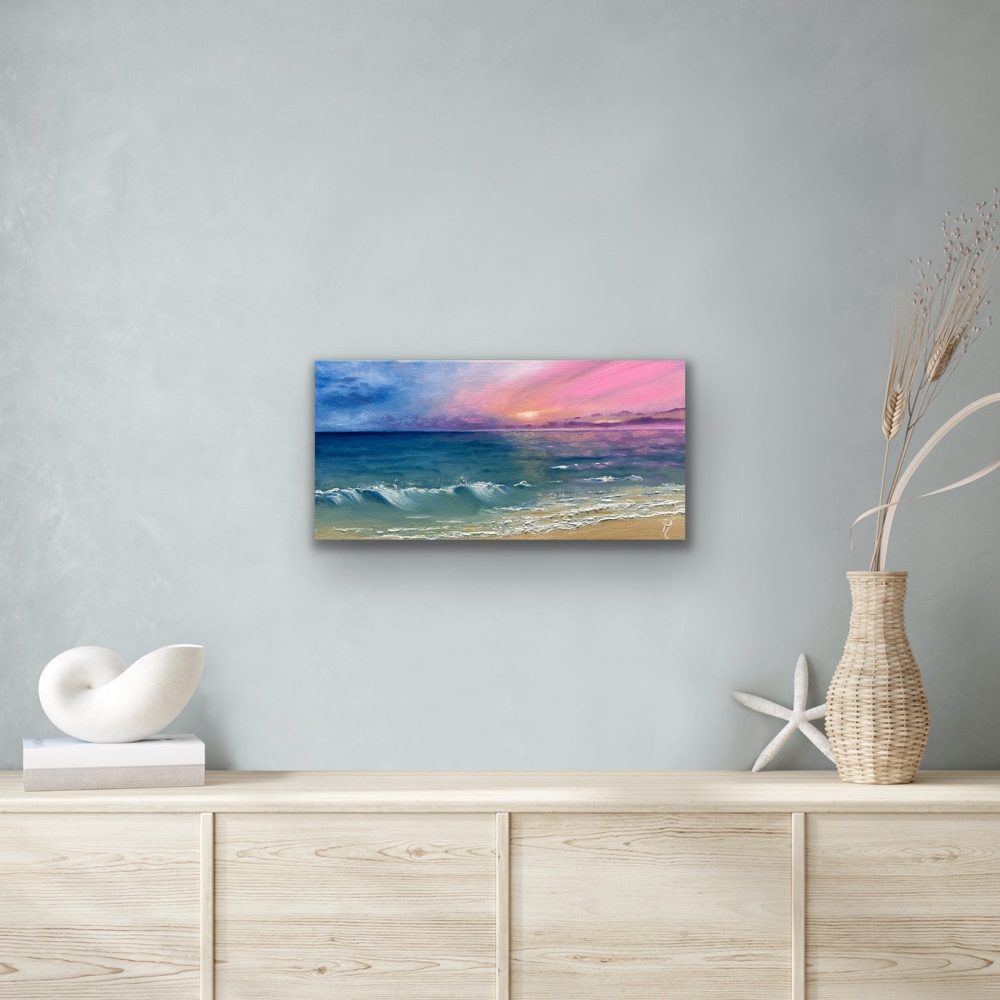 Pink Sunset Oil Painting