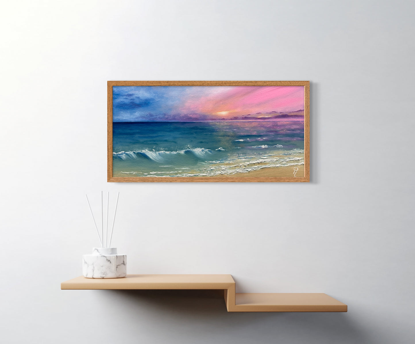 Pink Sunset Oil Painting