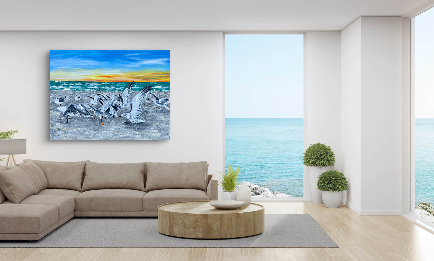 Cheez-It: Seagulls Acrylic Painting